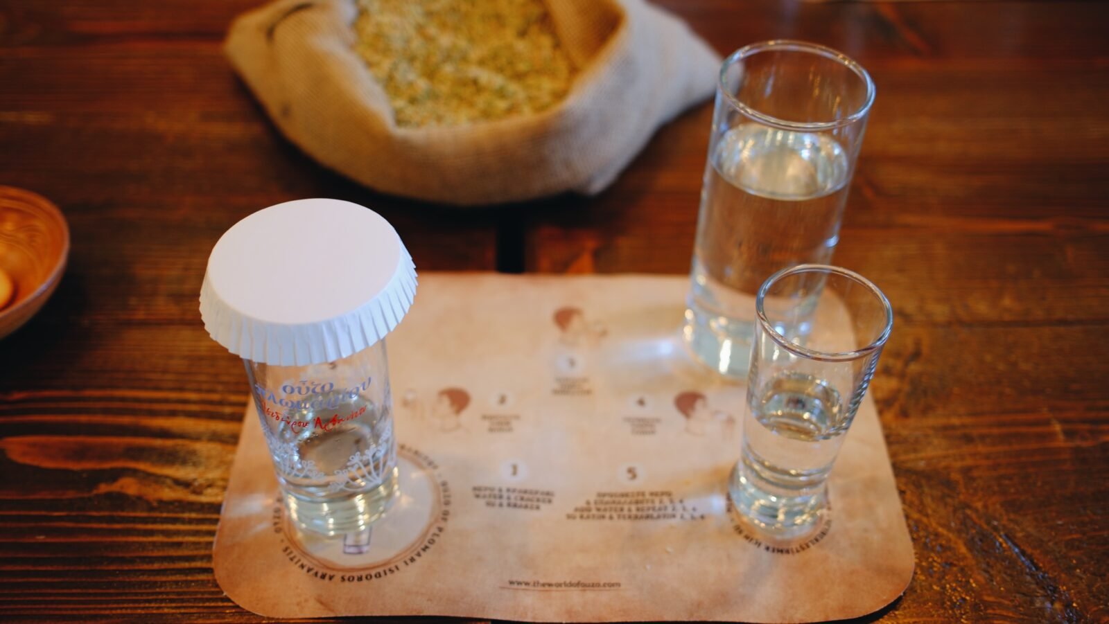 Ouzo tasting at the Ouzo Museum in the charming village of Plomari, Lesvos